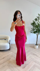 Robe longue framboise DS.Sélection