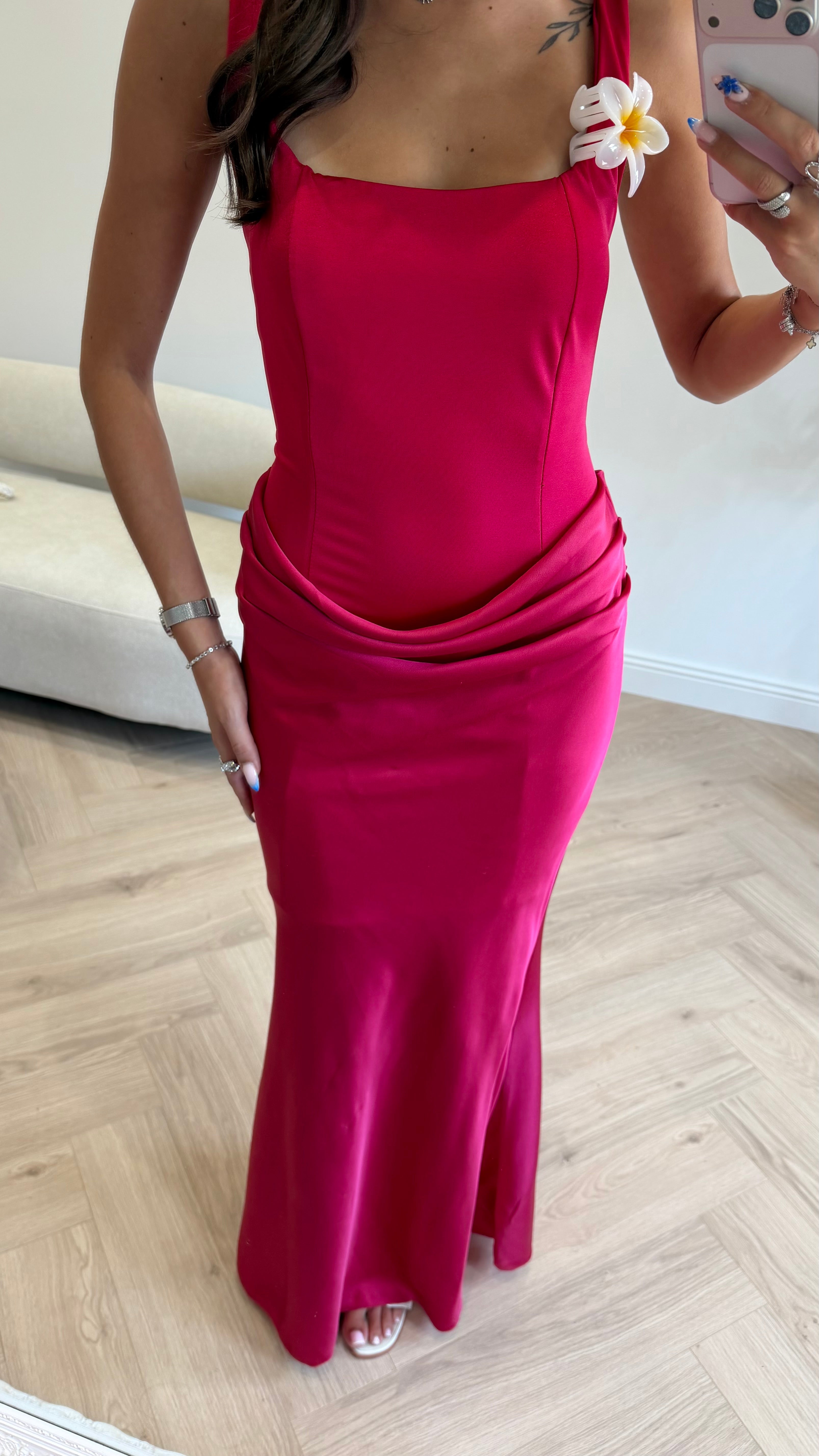 Robe longue framboise DS.Sélection