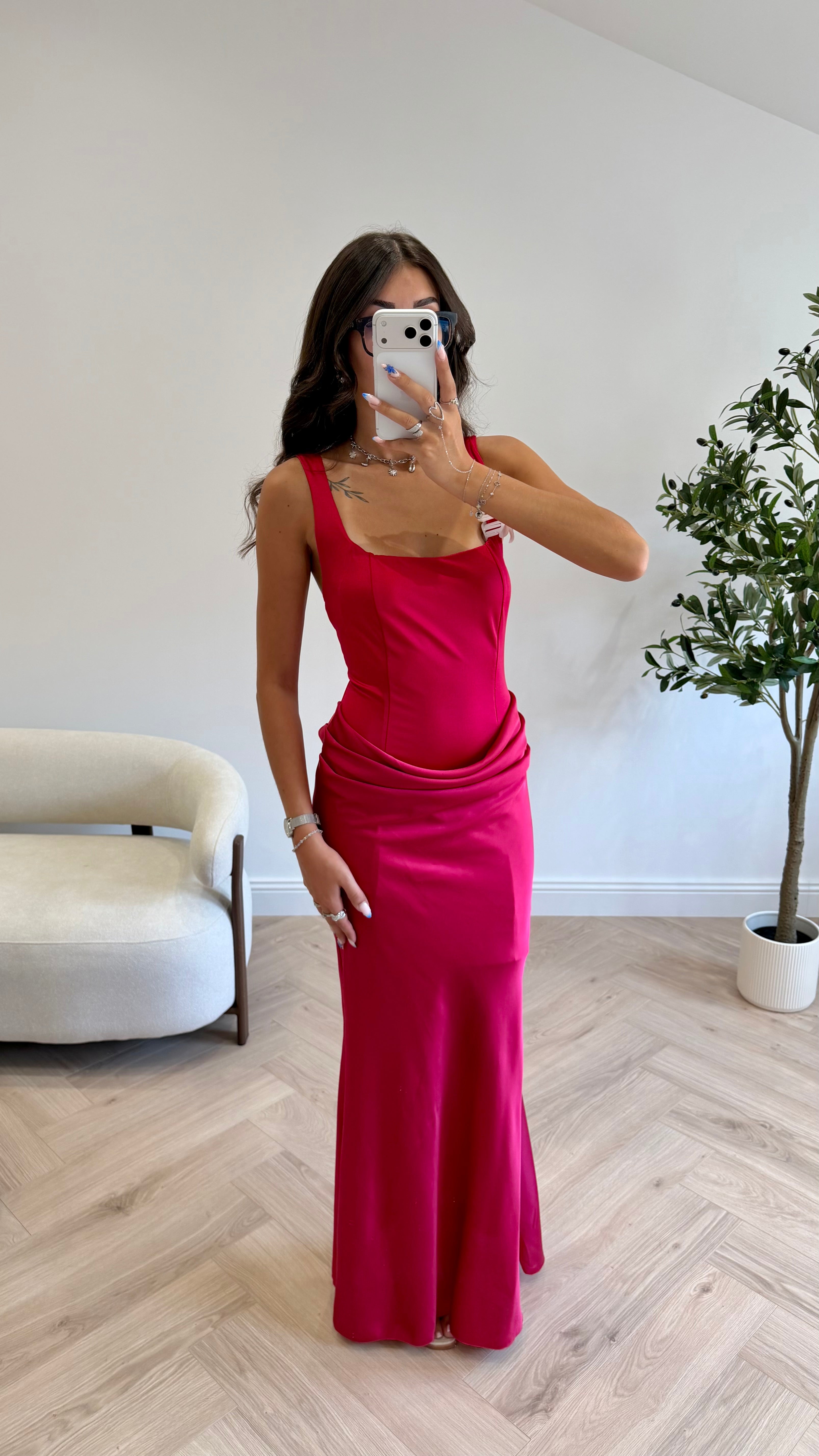 Robe longue framboise DS.Sélection