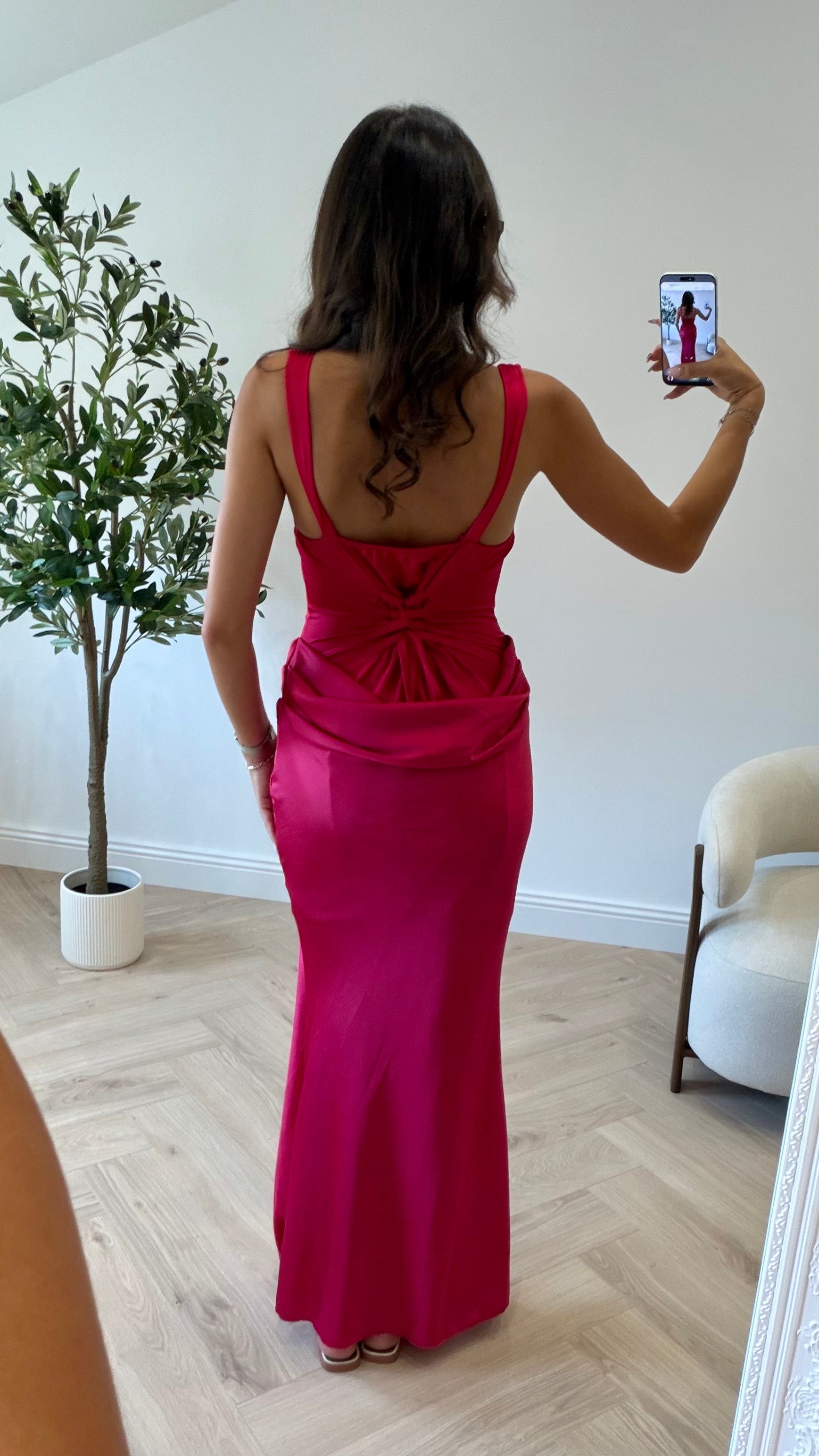 Robe longue framboise DS.Sélection