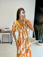 Robe longue orange DS.Sélection