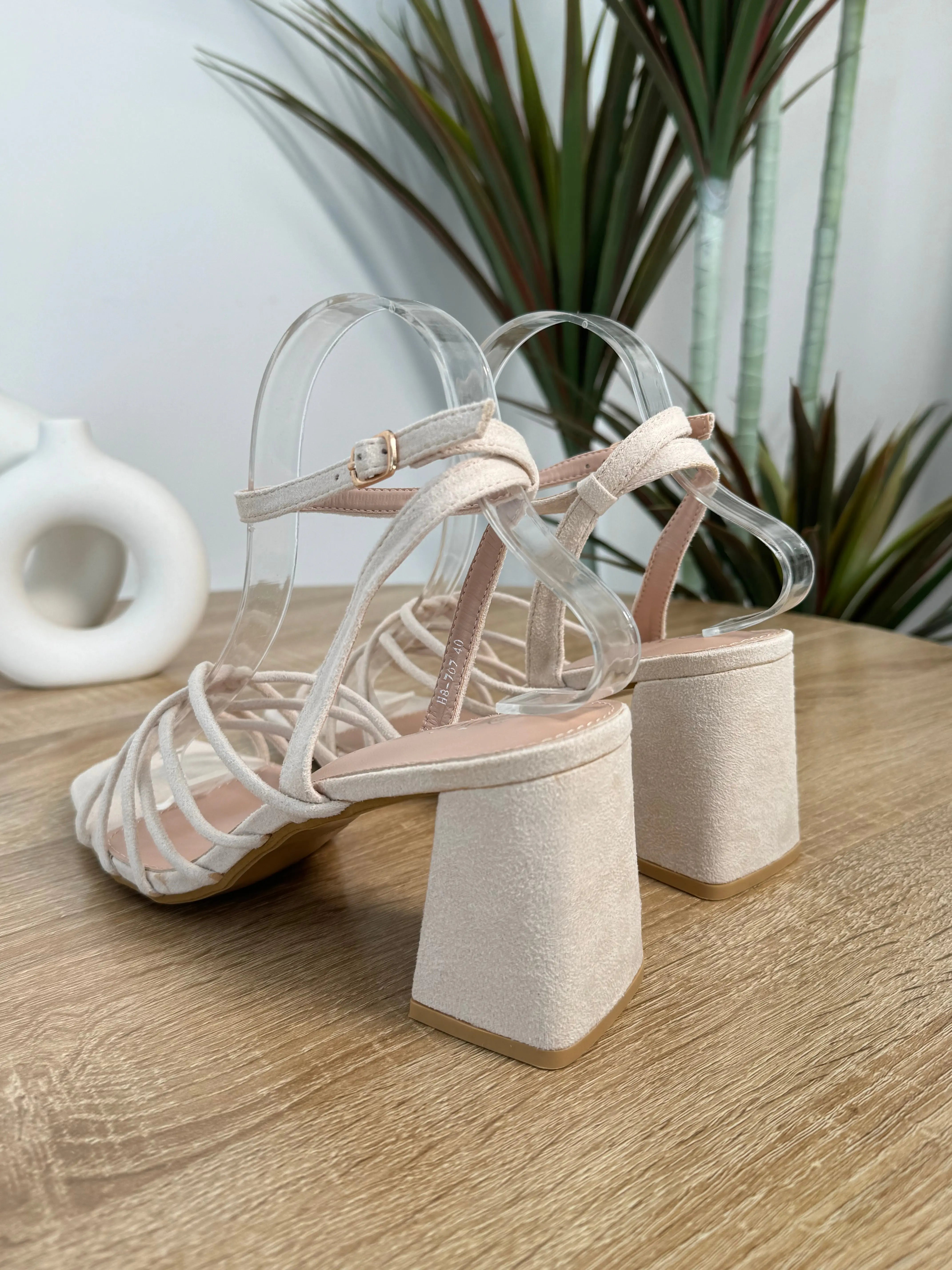 Sandales en velours à talons DS.Sélection
