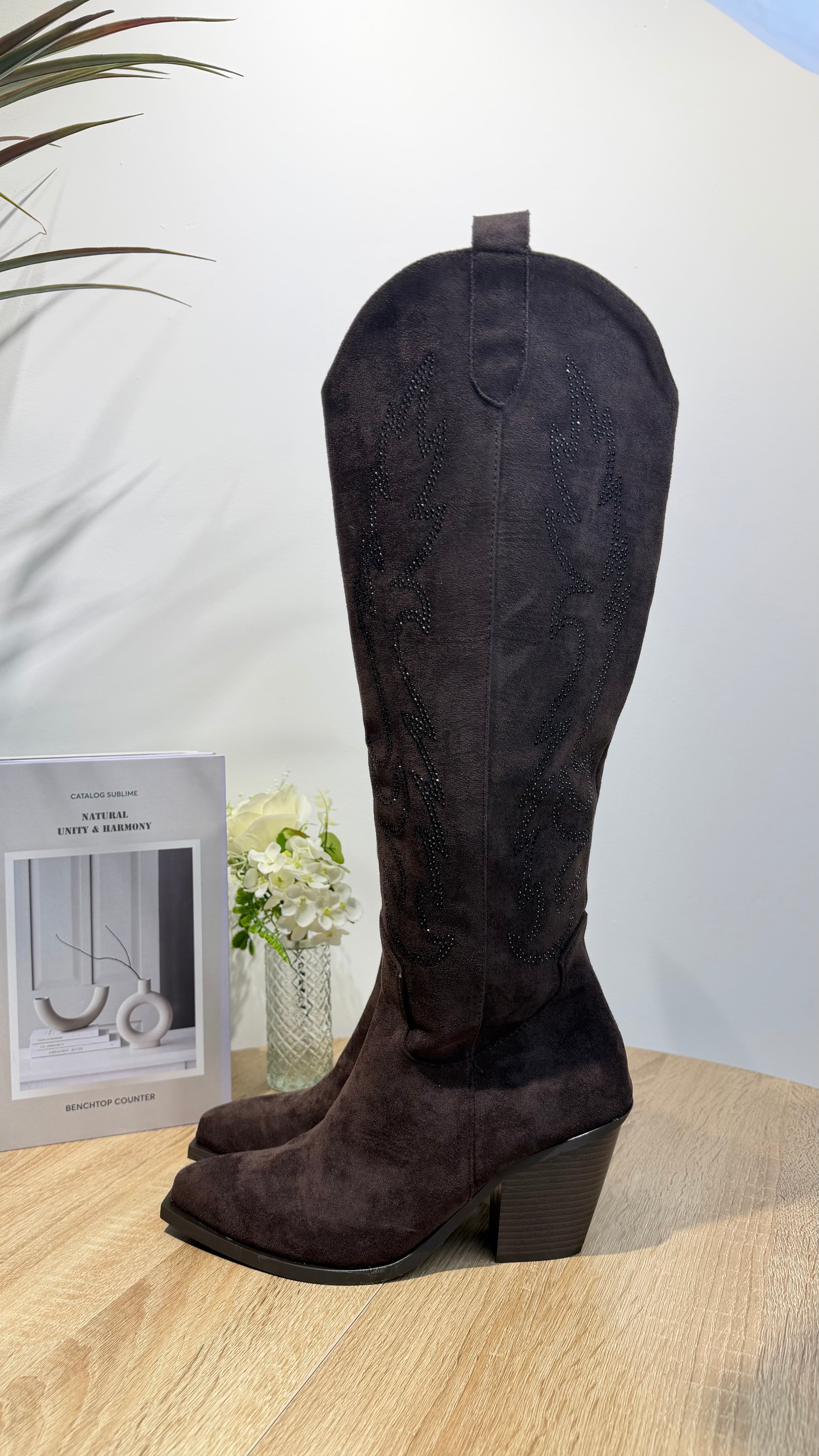 Santiags Choco à strass DS.Sélection