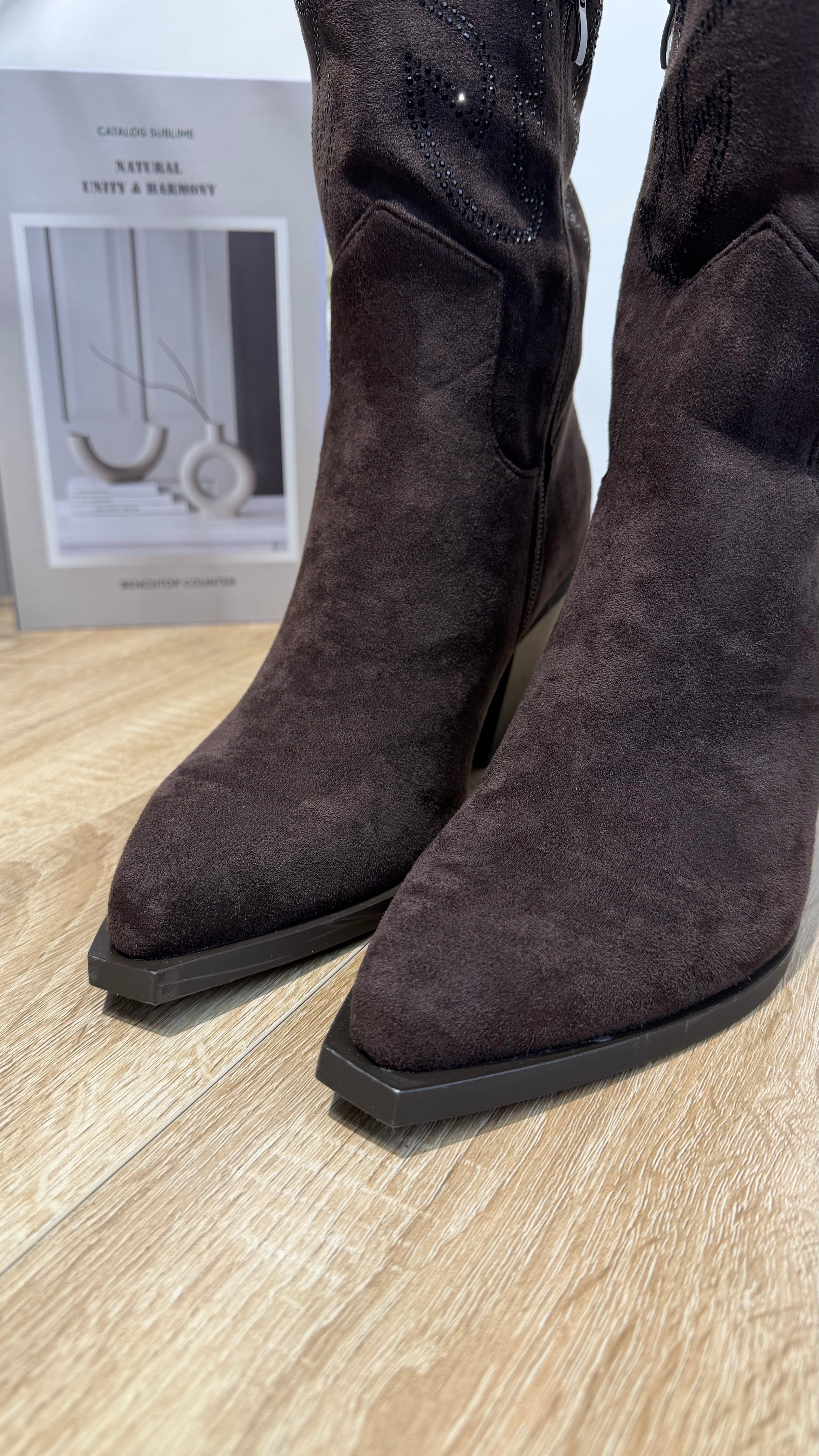 Santiags Choco à strass DS.Sélection