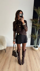Jupe short noir doré DS.Sélection