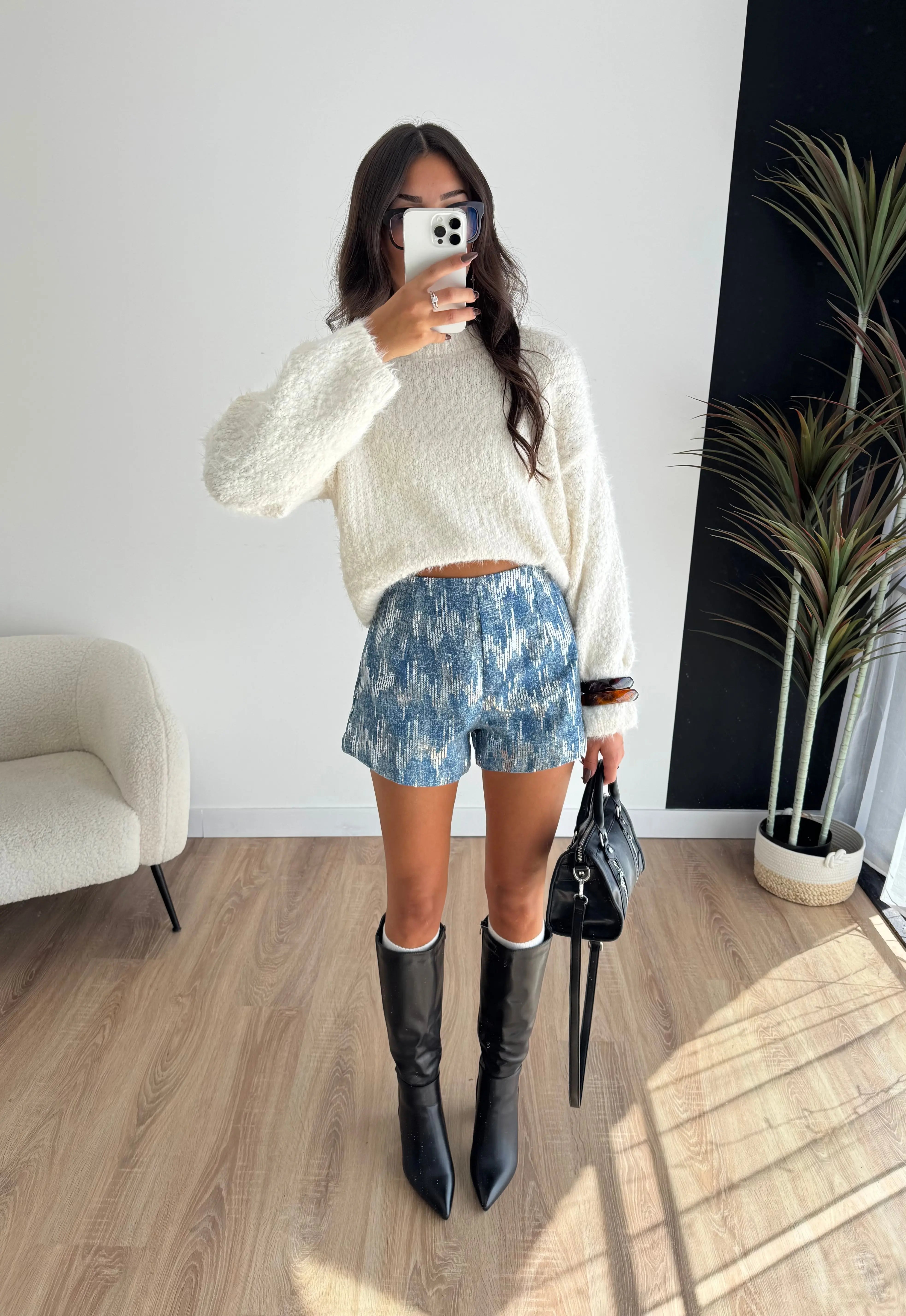 Short bleu à sequins DS.Sélection