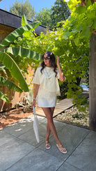 T-shirt jaune à dentelle DS.Sélection