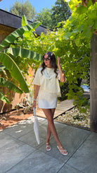 T-shirt jaune à dentelle DS.Sélection