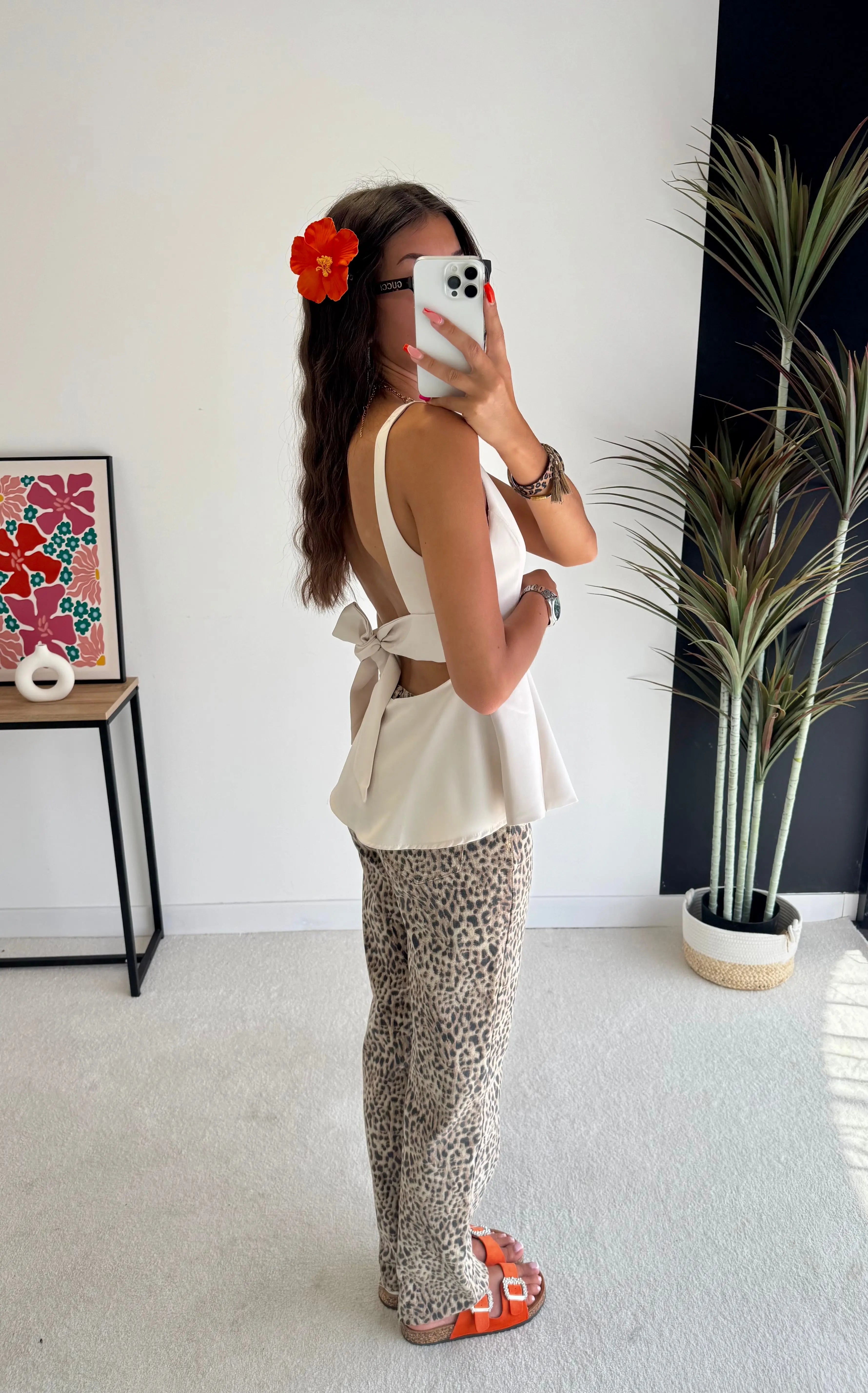 Top beige dos nu DS.Sélection